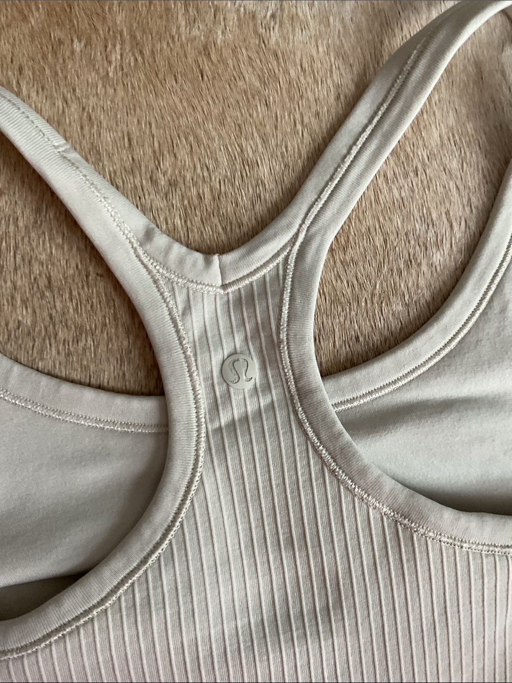 lululemon athletica Ribbed Racerback Tank - Cream - Picture 3 of 5